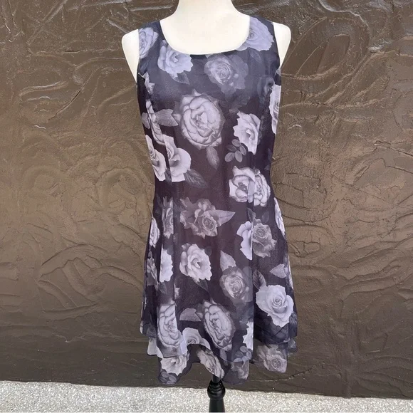 Scarlett Dresses | Vintage 90s Flowy Whimsygoth Short Party Dress Size 9/10 | Color: Black/Gray | Size: 10 | Cupcakenp's Closet